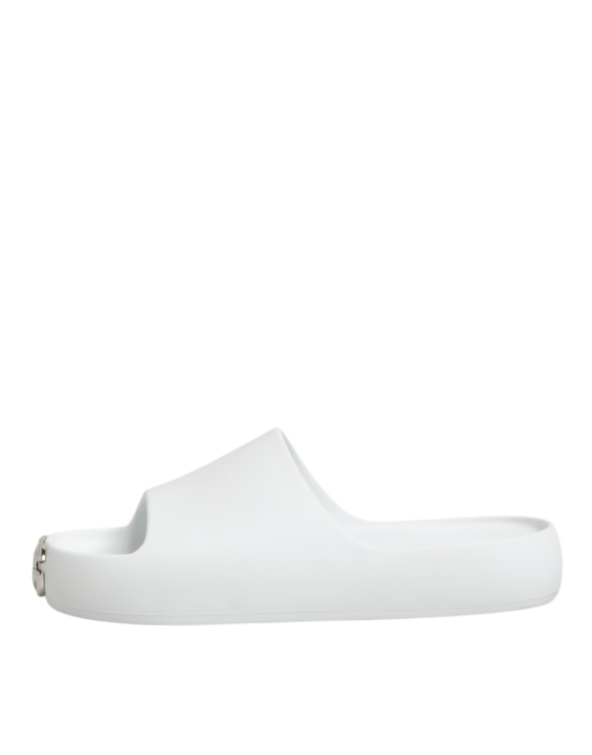 White Logo Slides Sandals Men Beachwear Shoes
