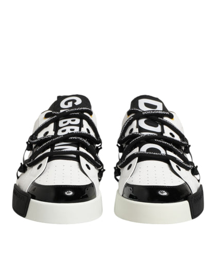 Zapatillas de piel blanca Logo Portofino