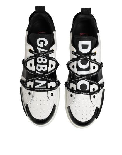 Zapatillas de piel blanca Logo Portofino