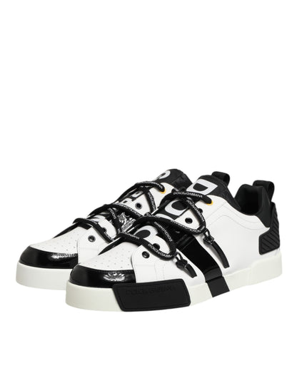 Zapatillas de piel blanca Logo Portofino