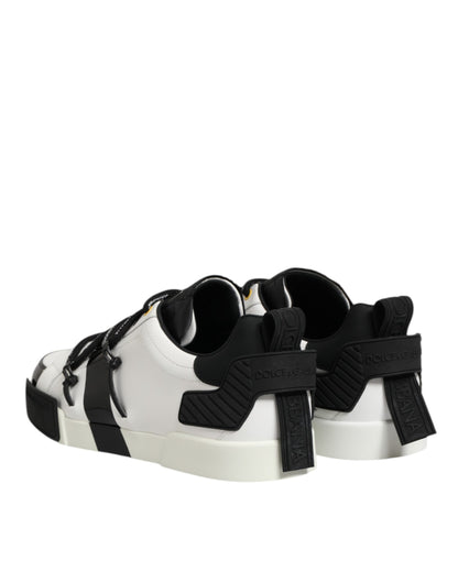 Zapatillas de piel blanca Logo Portofino
