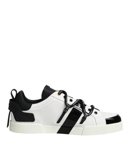 Zapatillas de piel blanca Logo Portofino