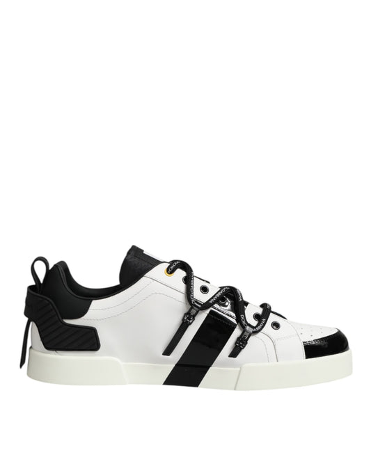 Zapatillas de piel blanca Logo Portofino