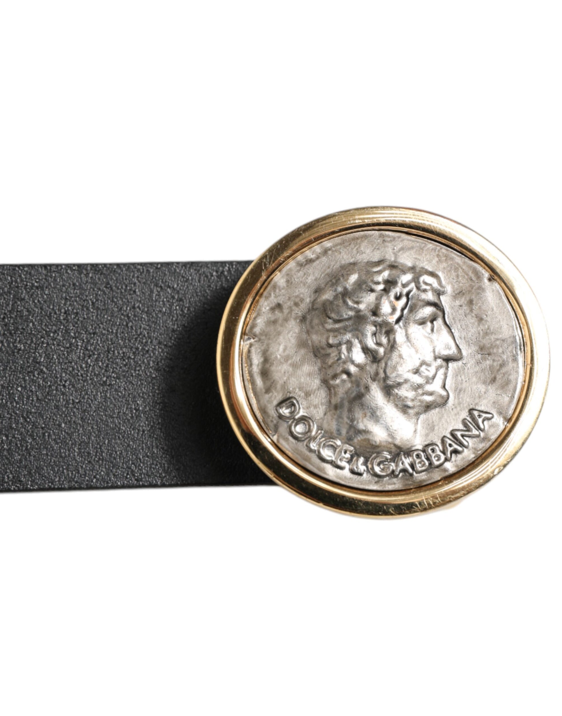 Black Leather Coin Buckle Classic Men Belt