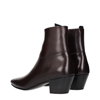 Red Leather Ankle Boots