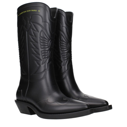 Black Leather Ankle Boots