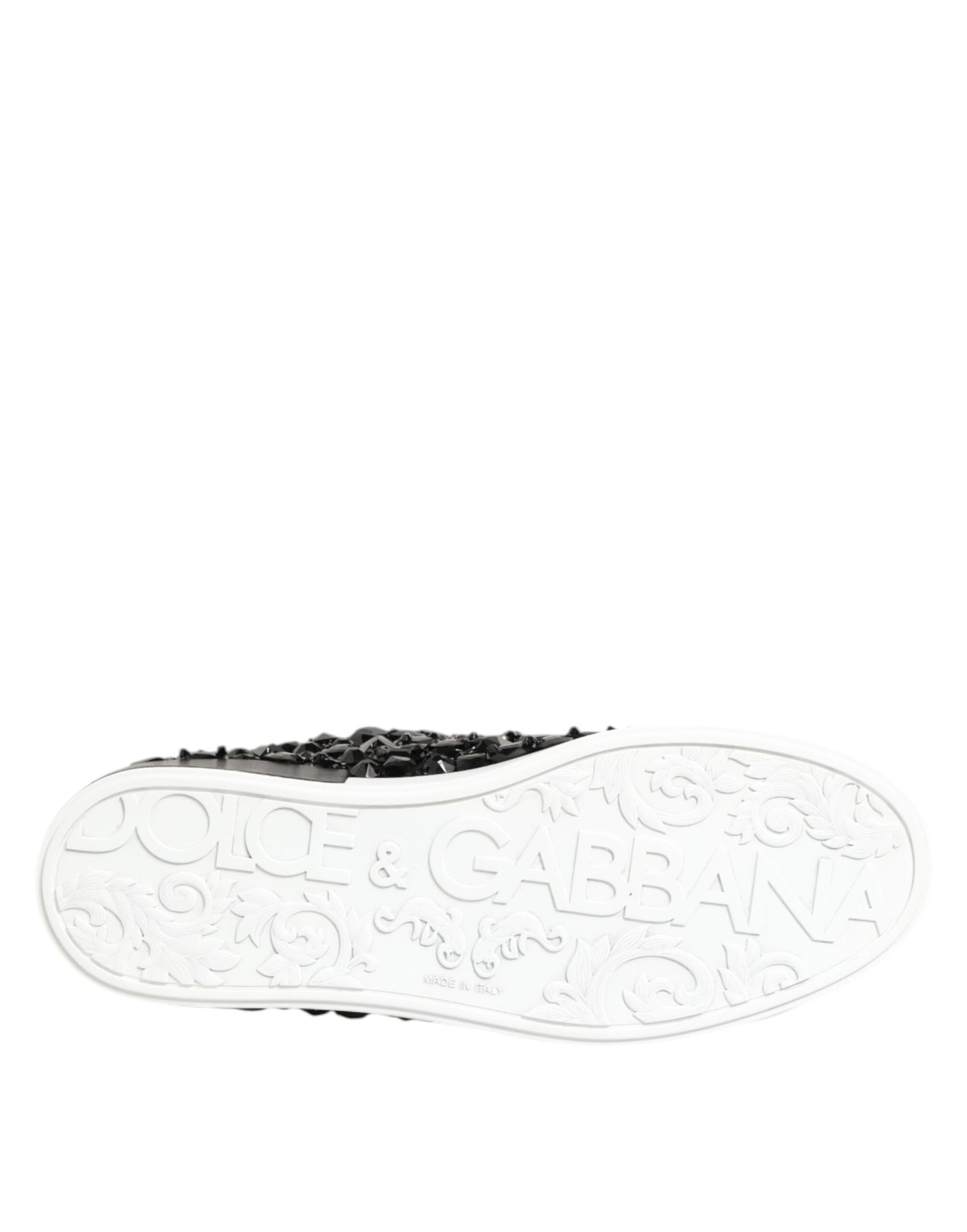 Black Leather Crystal Low Top Sneaker Shoes