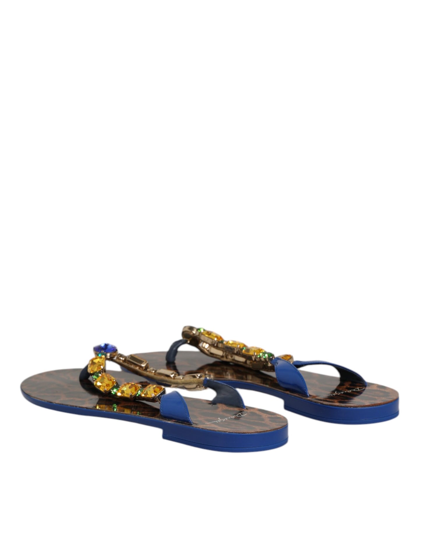 Blue Crystals Flats Sandals Beachwear Shoes