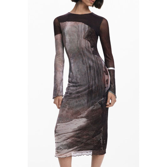 Vestido marrón de poliéster
