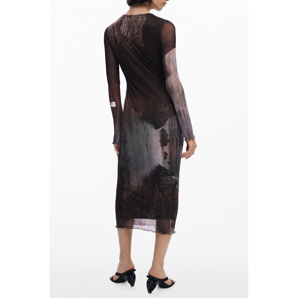 Vestido marrón de poliéster