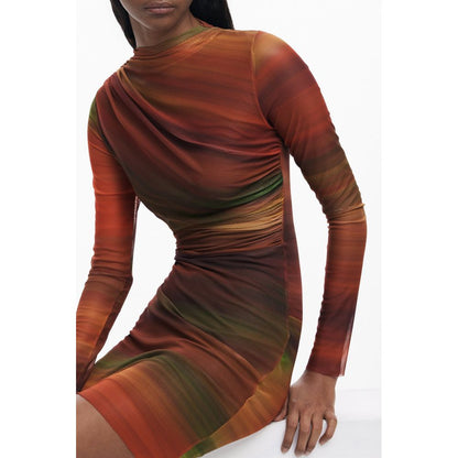Orange Polyester Dress