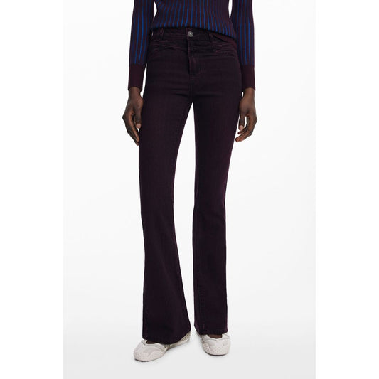 Purple Cotton Women Jeans