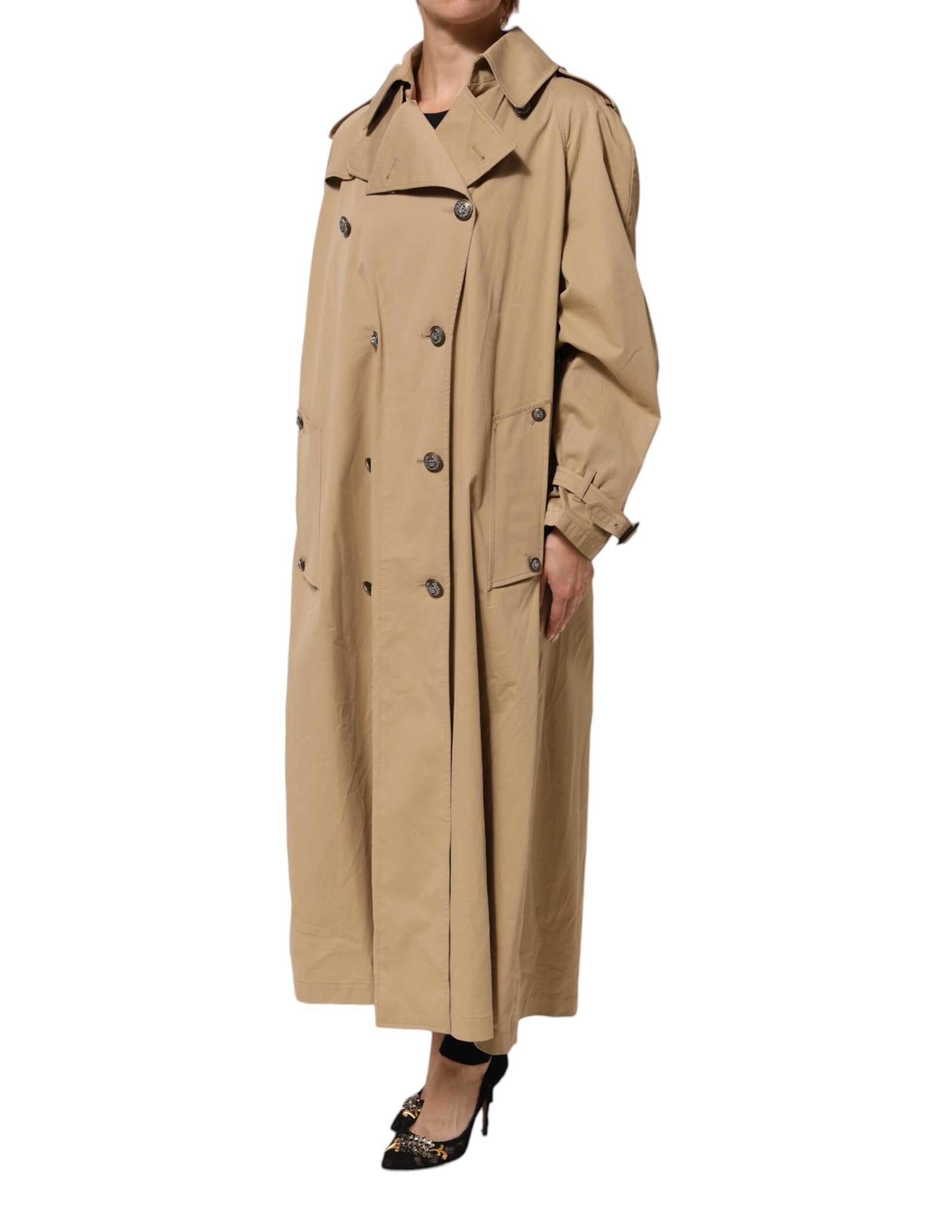 Chaquetón de doble botonadura caqui