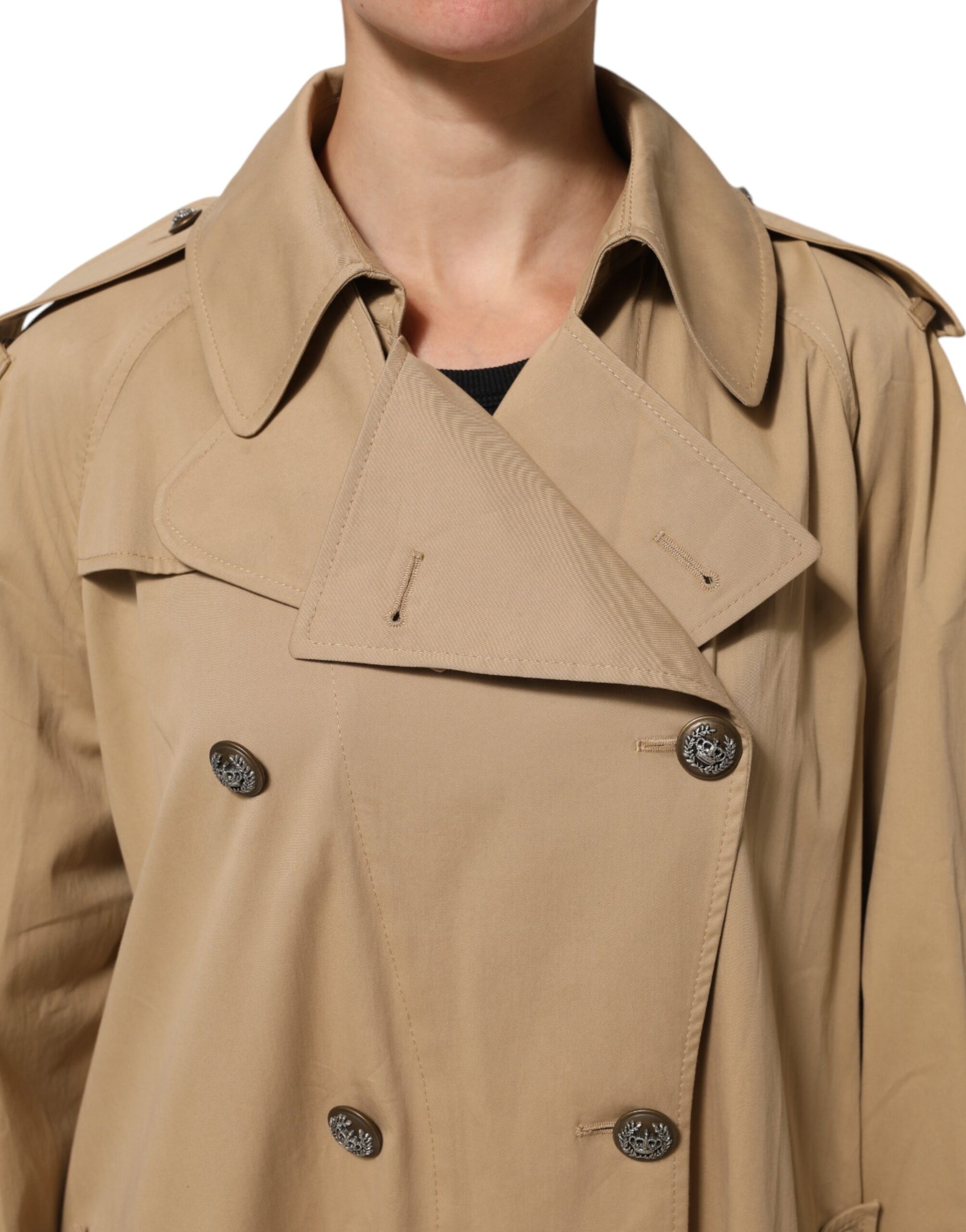 Chaquetón de doble botonadura caqui