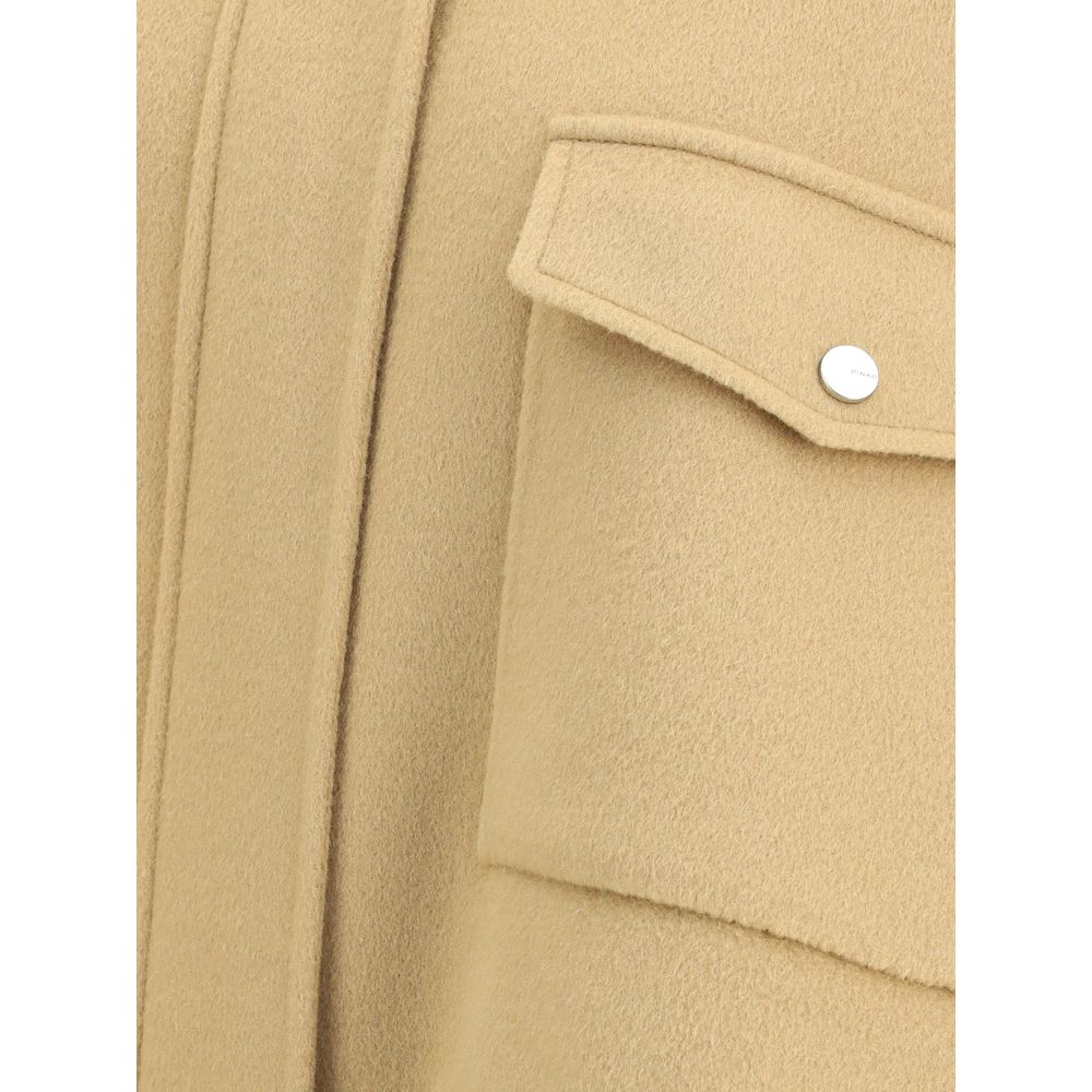 Double Wool-blend fabric Caban with high collar