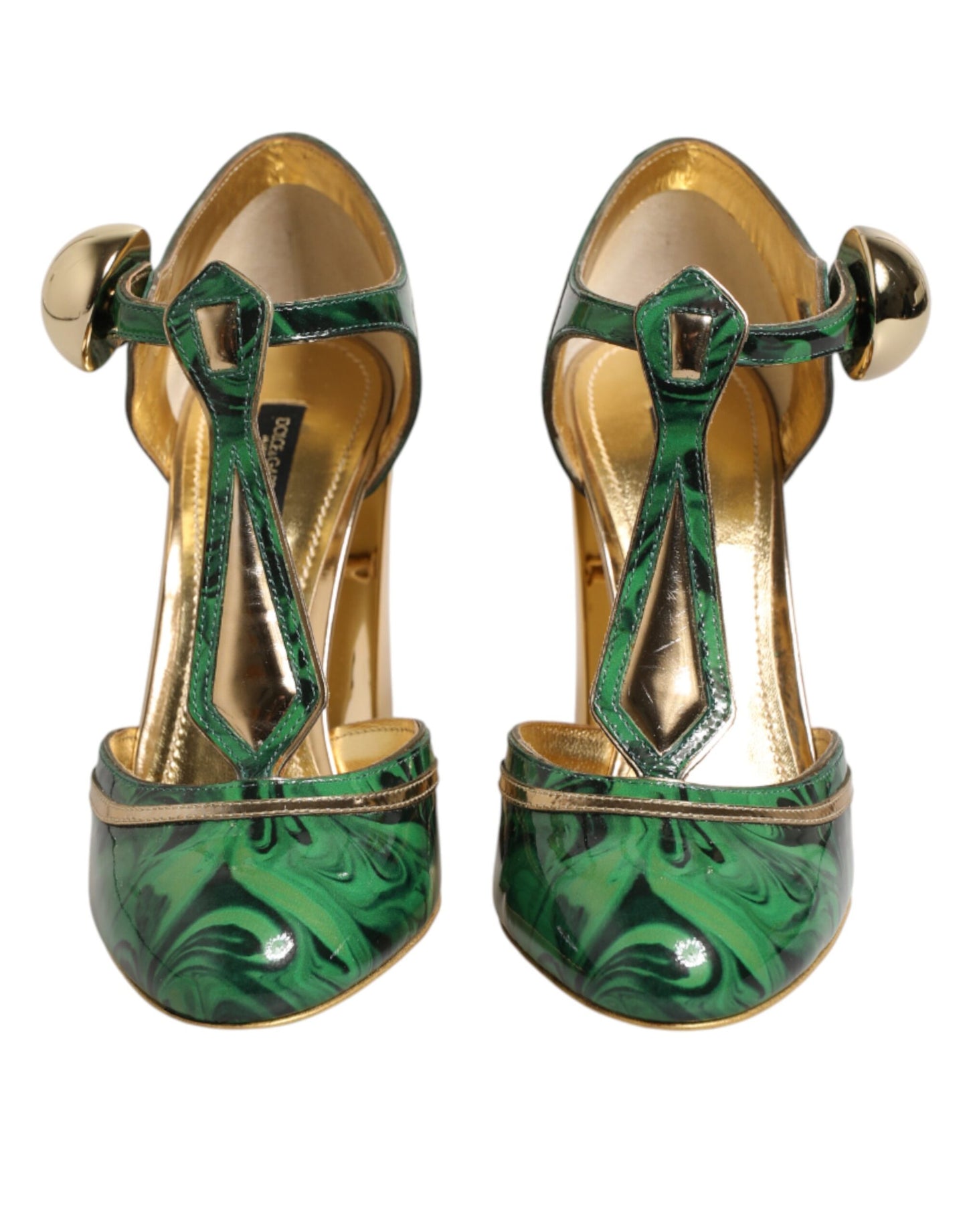Green Patent Leather Vally Heels Pumps Shoes