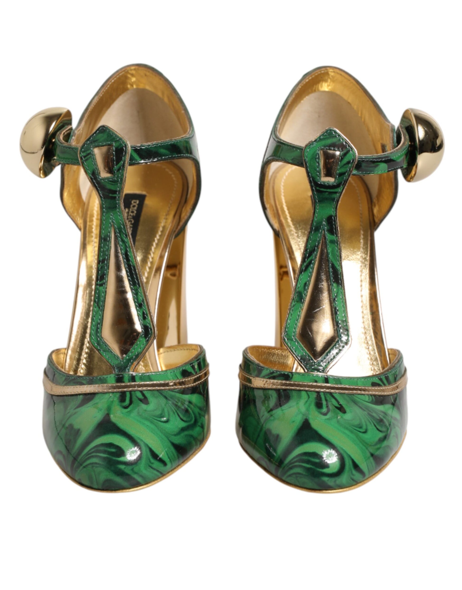 Green Patent Leather Vally Heels Pumps Shoes