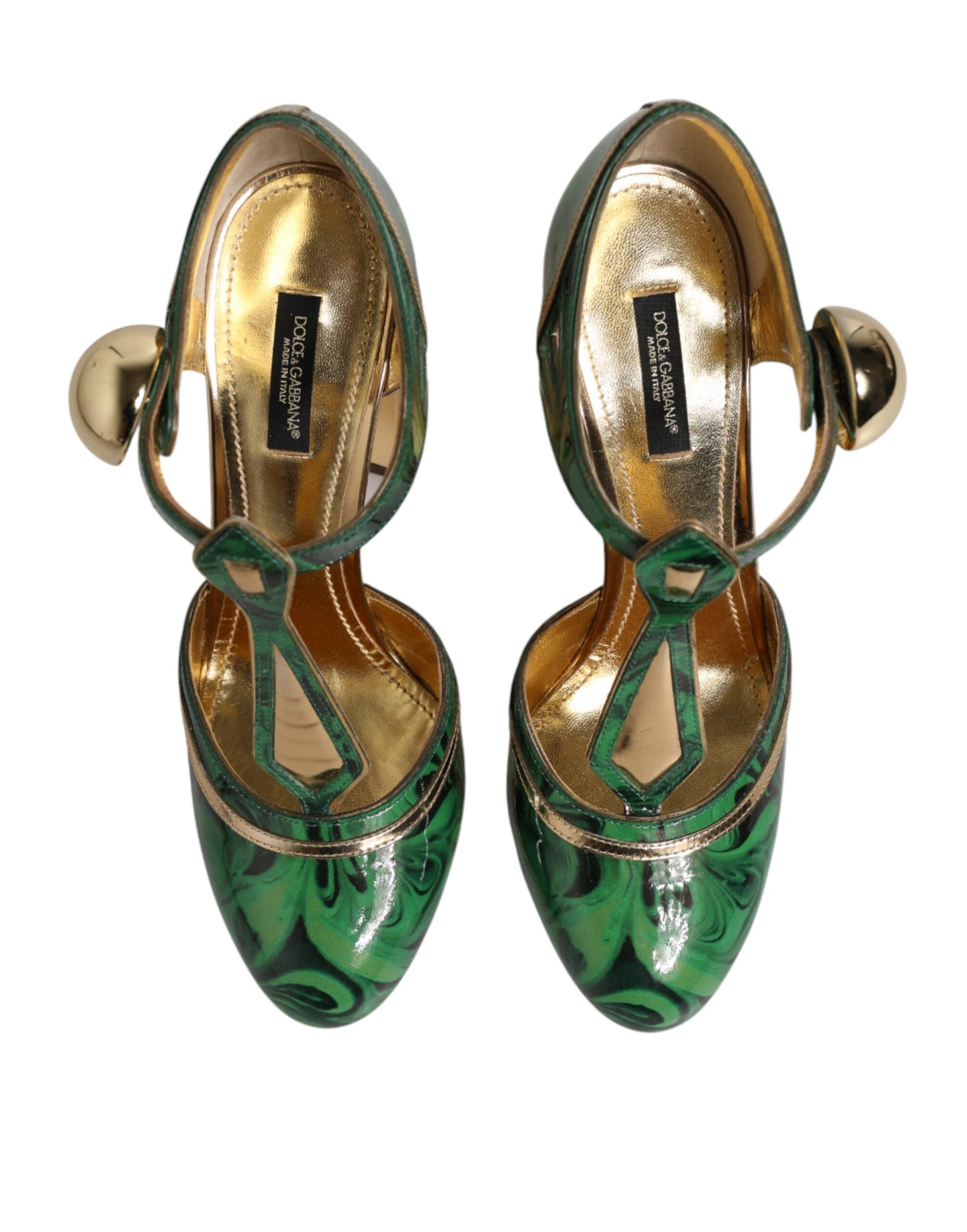 Green Patent Leather Vally Heels Pumps Shoes