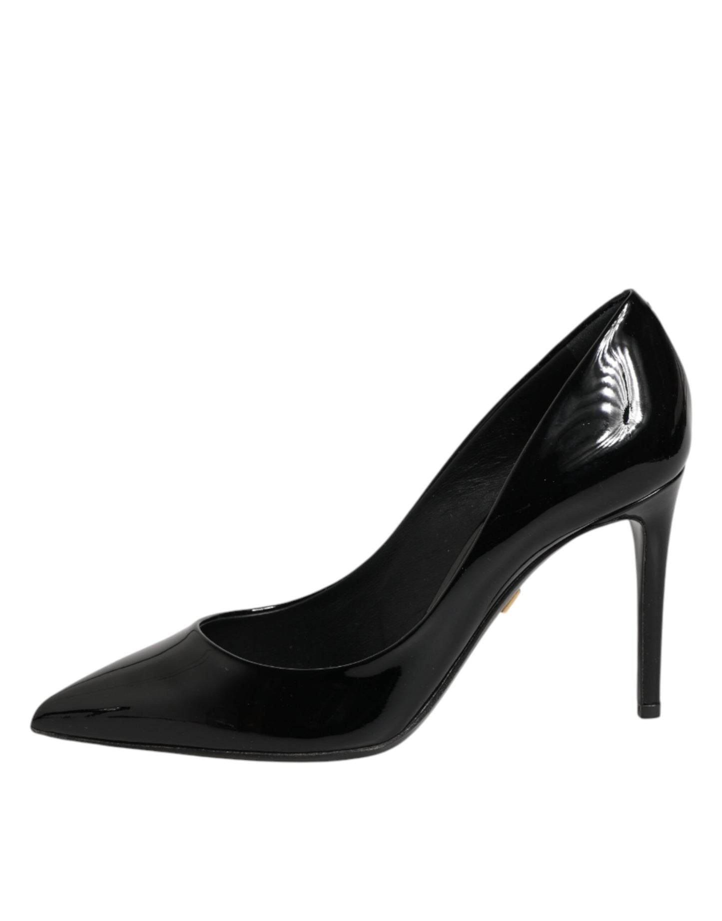 Black Leather Stiletto Heels Pumps Shoes
