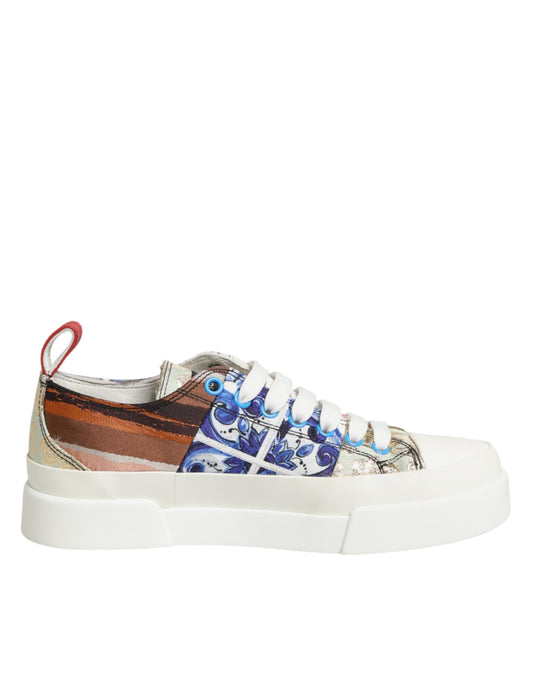 Multicolor Patchwork Low Top Sneakers Shoes