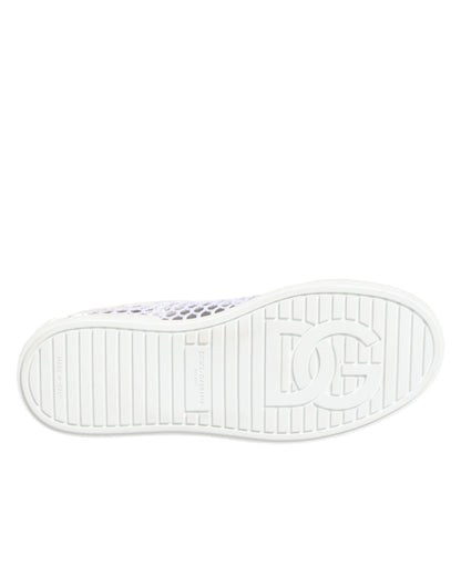 White Mesh Inserts Low Top Sneakers Shoes