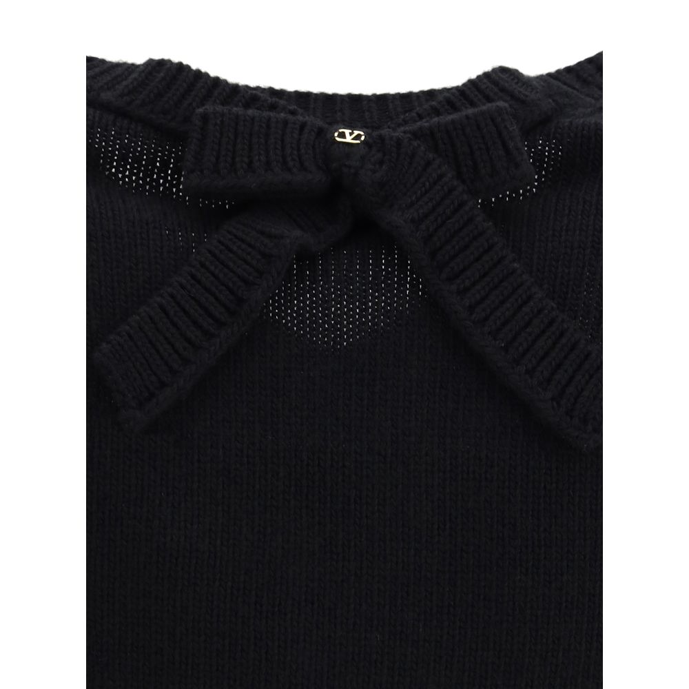 Wool Sweater with a bow at the back