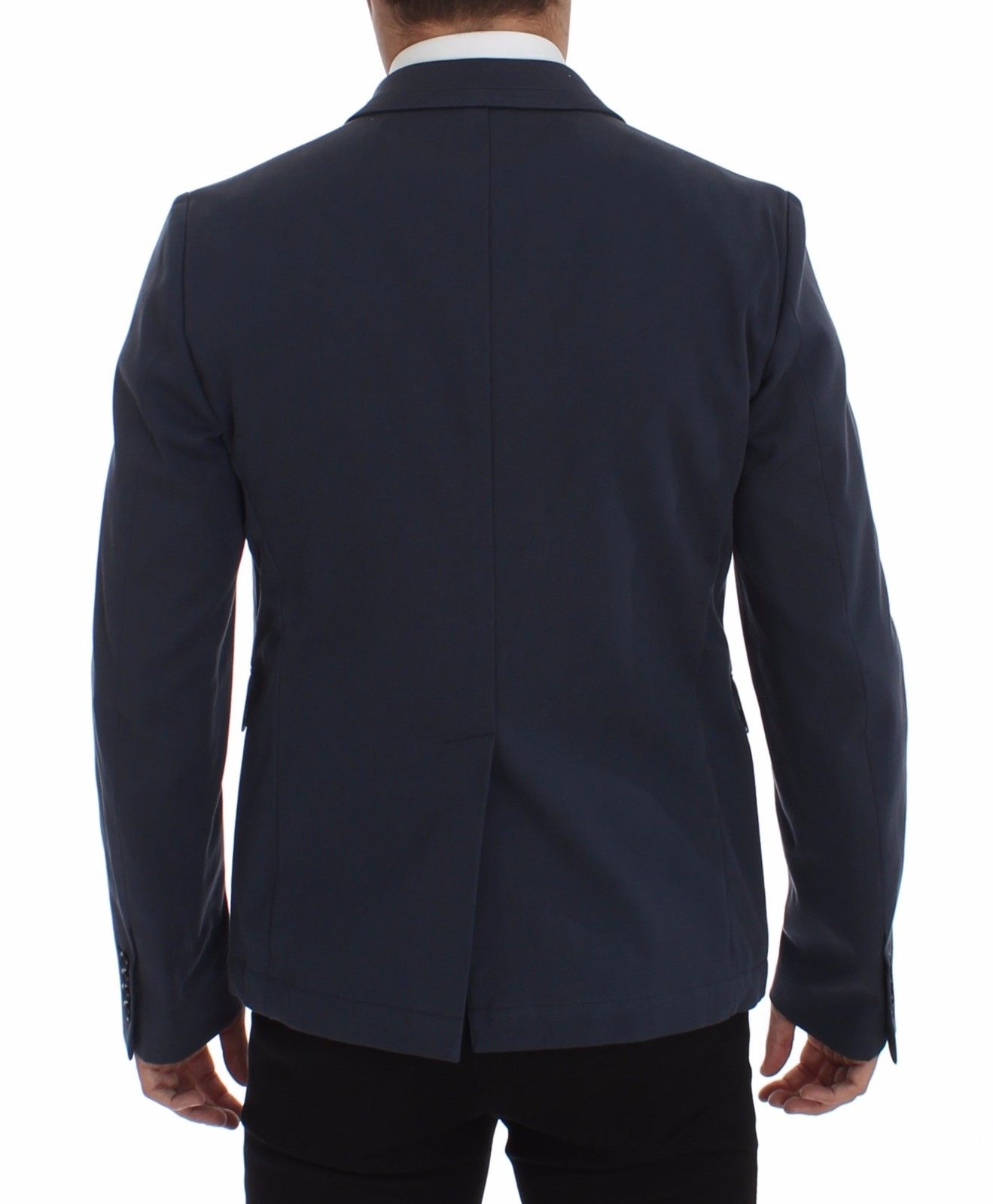 Elegante chaqueta blazer de algodón elástico azul